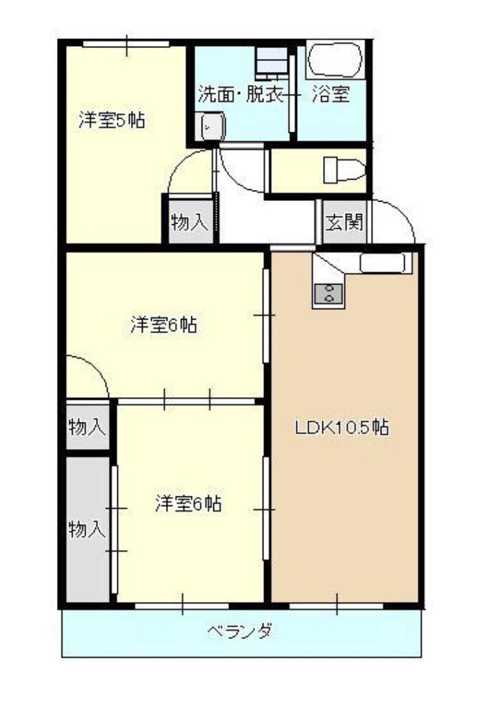 芦田コーポ(3LDK/2階)の間取り写真