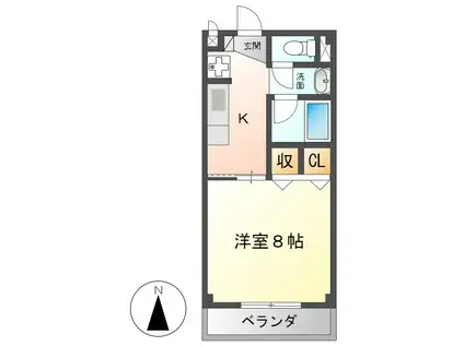 ESPOIR IWASE(1K/1階)の間取り写真