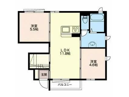 エントピア(2LDK/1階)の間取り写真