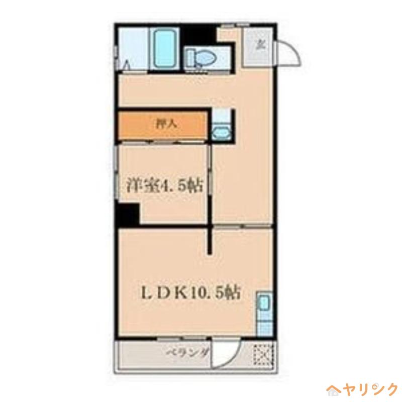 臼井ビル(1LDK/3階)の間取り写真