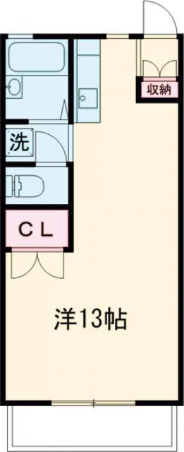 CCR34(ワンルーム/2階)の間取り写真