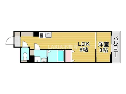 S-MOVE緑橋II(1LDK/4階)の間取り写真