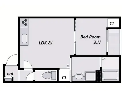 アルクグレイス(1LDK/2階)の間取り写真