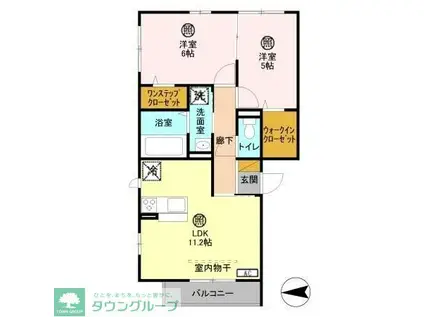 サッビア(2LDK/2階)の間取り写真