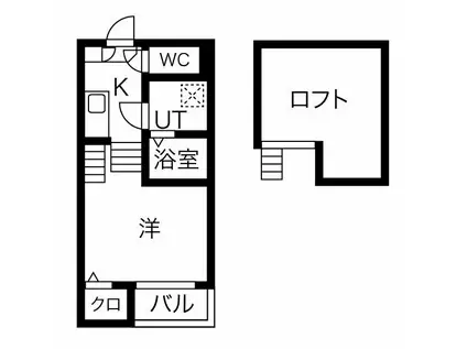 ルソレイユ安田通(1K/1階)の間取り写真