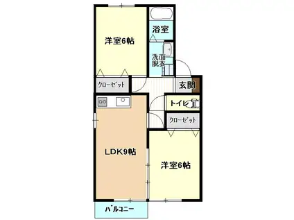 セジュール正木(2LDK/1階)の間取り写真