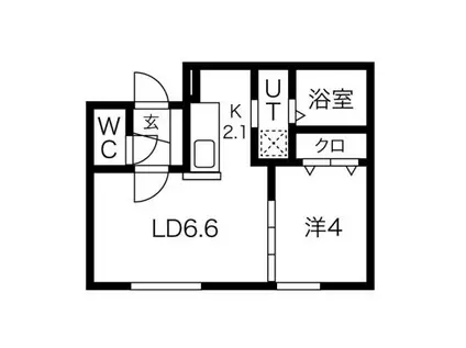 ベルコート西野(1LDK/3階)の間取り写真