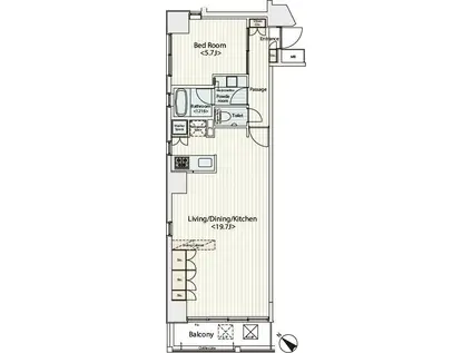 カスタリア八丁堀(1LDK/4階)の間取り写真
