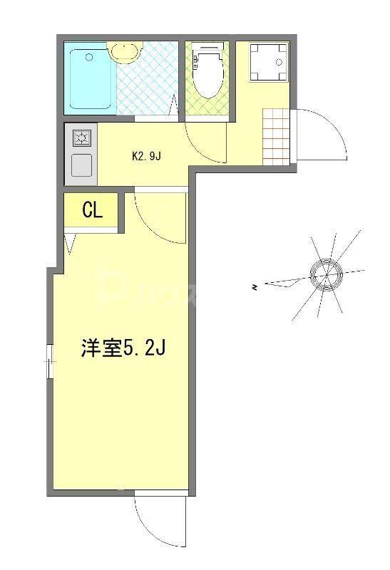 ALBA亀有(1K/1階)の間取り写真