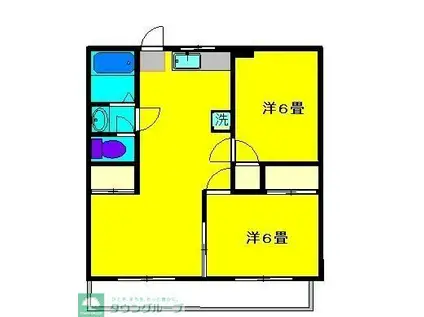 ハイネスSK(2LDK/1階)の間取り写真