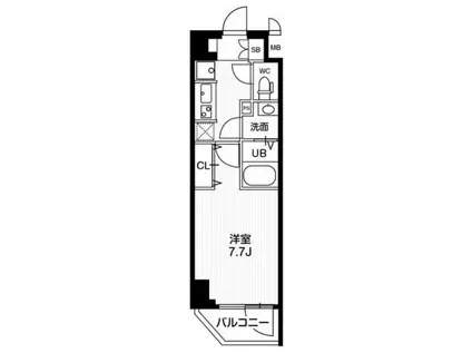 N-STAGE亀戸II(1K/4階)の間取り写真