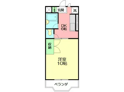 サングレースII(1DK/2階)の間取り写真