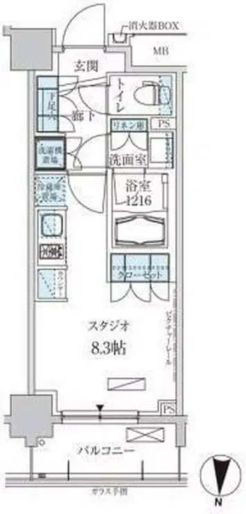 パークアクシス両国馬車通り 8階階 間取り