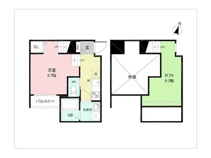 CBMD(1K/2階)の間取り写真