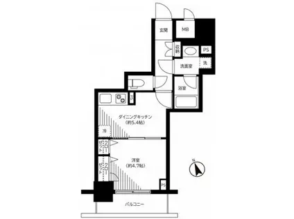 銀座レジデンス伍番館(1DK/8階)の間取り写真