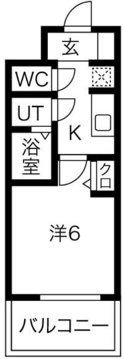 プレサンス南堀江(1K/9階)の間取り写真