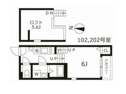 ハーモニーブリッジ桜山(1SK/1階)の間取り写真