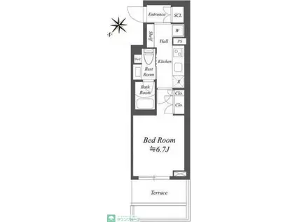 ストーリア市川行徳(1K/1階)の間取り写真