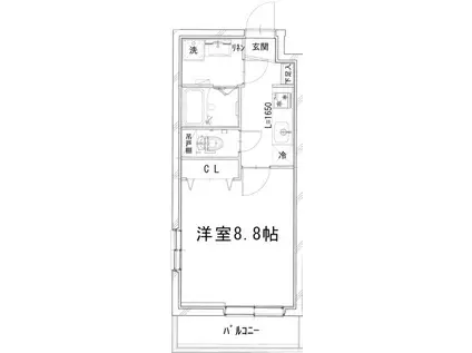 エムズコート四谷(1K/2階)の間取り写真