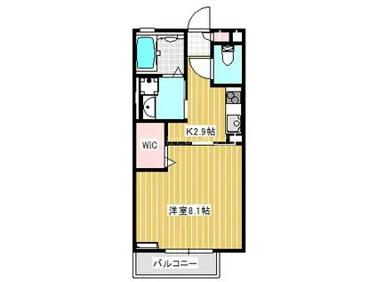 カサ・ヴェルテ(1K/1階)の間取り写真