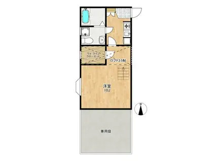 アメリカンリバティー所沢28(1K/1階)の間取り写真