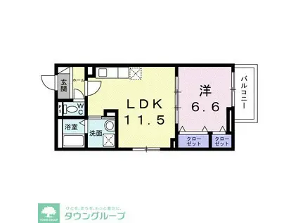 エルグ3(1LDK/2階)の間取り写真