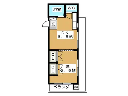 メゾンクボタ(1DK/4階)の間取り写真