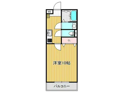 SAKASU KAGURASAKA(1K/3階)の間取り写真