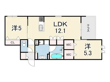 HEBEL MAISON 塚口(2LDK/1階)の間取り写真