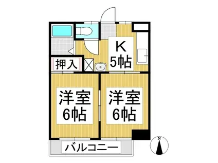 ホワイトコーポ(2K/2階)の間取り写真