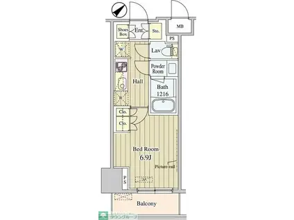 セリオ落合東中野(1K/3階)の間取り写真