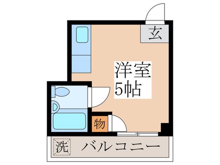 松本ビル(ワンルーム/3階)の間取り写真
