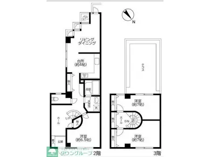 カドリル青葉台(3LDK/2階)の間取り写真