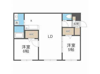 メルベイユ元町(2LDK/3階)の間取り写真