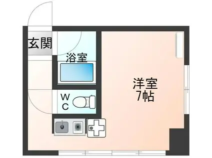 高明ビル(ワンルーム/3階)の間取り写真