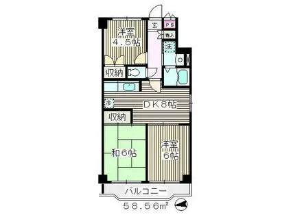 メゾン・タカノハIII(3DK/2階)の間取り写真