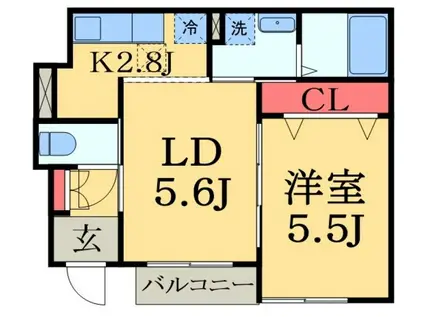 アリエッタ(1LDK/1階)の間取り写真