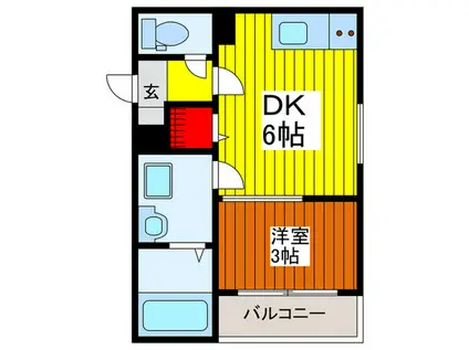 LEXIS GRAN六町(1DK/1階)の間取り写真