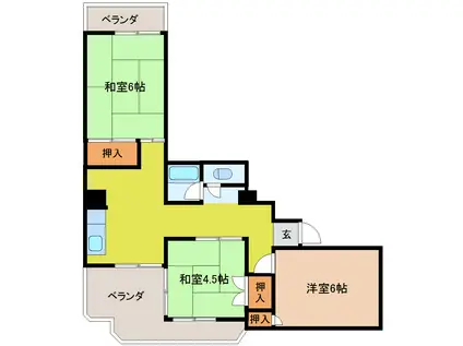 レジデンス ドゥ・ルウエスト(3DK/3階)の間取り写真