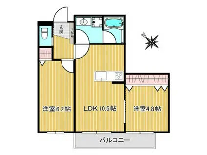 カネモトハウス(2LDK/1階)の間取り写真
