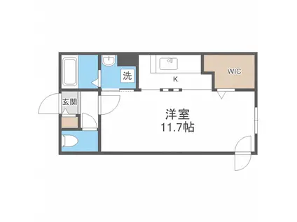メニーズコート元町西(1K/2階)の間取り写真