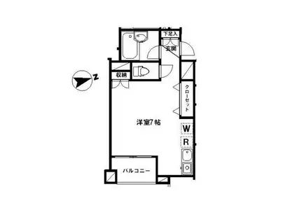 ラ・エド・雷門(ワンルーム/4階)の間取り写真