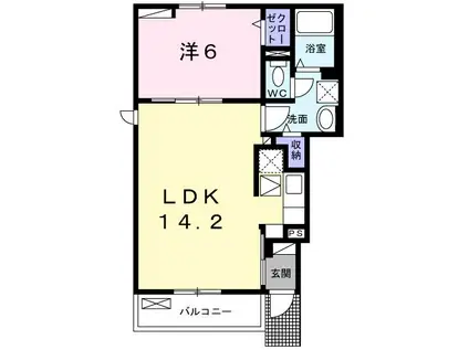 エスプーワ I(1LDK/1階)の間取り写真