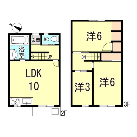 松が丘 17号棟(2SLDK/2階)の間取り写真