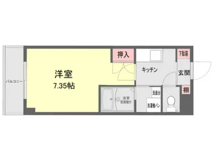 メイン21(1K/3階)の間取り写真