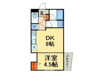 CASAICHIKAWA DAIMONDO-RI(1LDK/3階)の間取り写真