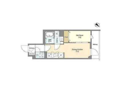 ドゥーエ曳舟II(1DK/4階)の間取り写真