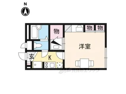 ロイヤルSK指柳(1K/1階)の間取り写真