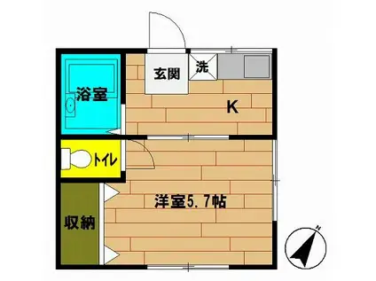 カサブランカ(1K/2階)の間取り写真