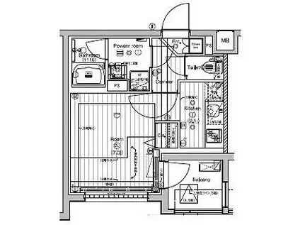 PREMIUM CUBE 新宿中井 1/26退 ペット 常時ゴミ出可(ワンルーム/3階)の間取り写真